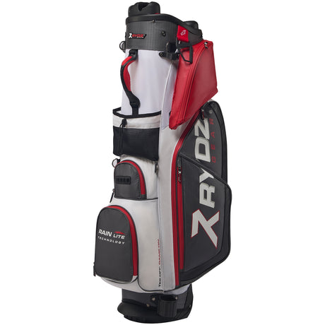 Rydz Gear Quiet Organizer 9 (QO9) Hybrid Standbag, Grau / Rot - Golflaedchen.de