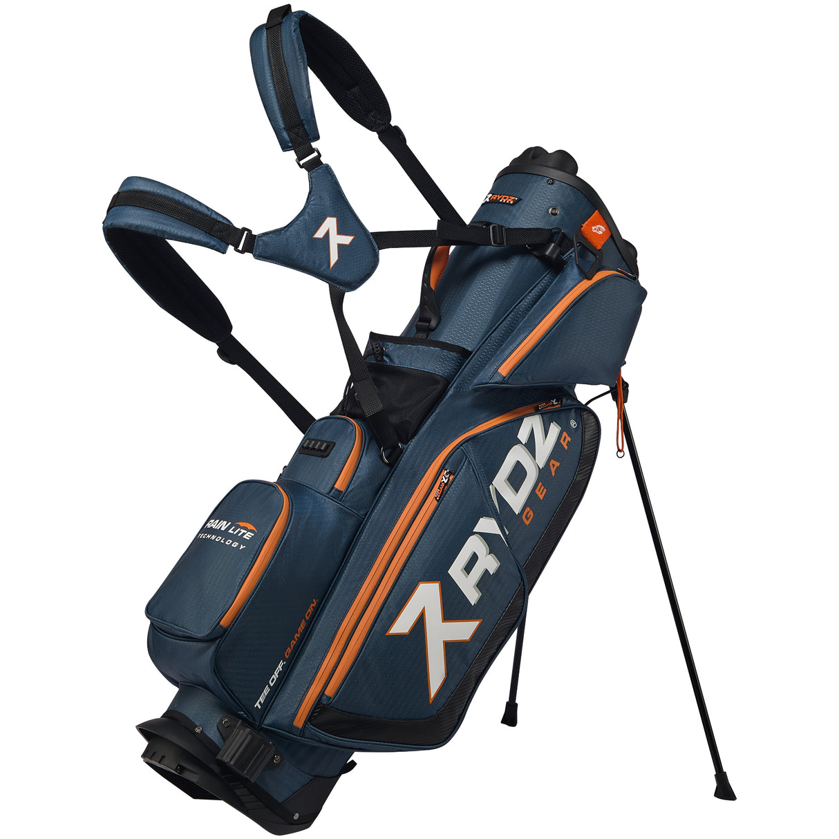 Rydz Gear Quiet Organizer 9 (QO9) Hybrid Standbag, Navy / Orange - Golflaedchen.de