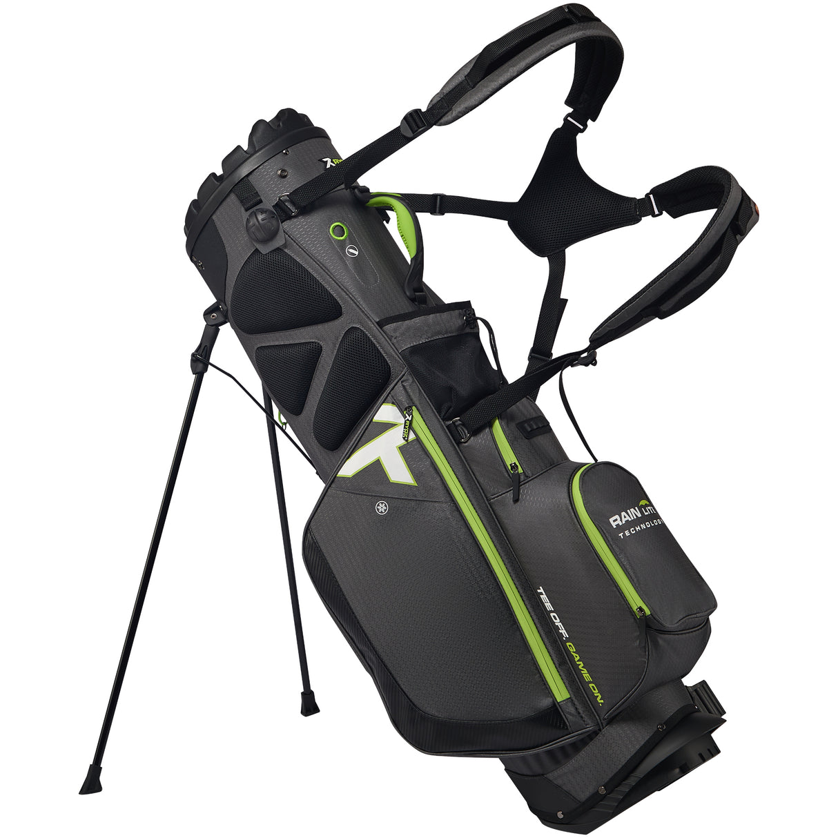 Rydz Gear Quiet Organizer 9 (QO9) Hybrid Standbag, Anthrazit / Grün - Golflaedchen.de