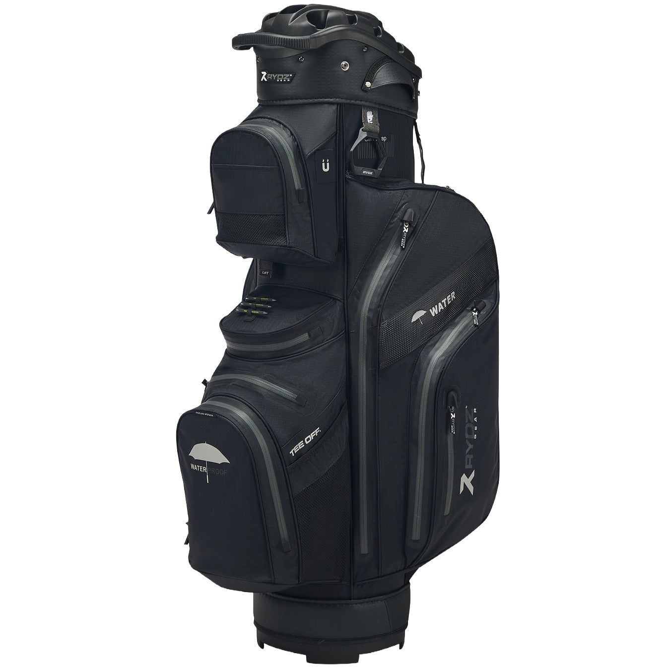 Rydz Gear Navigator QO14 Waterproof Cartbag, Schwarz, Oversize (+2 inch höher)