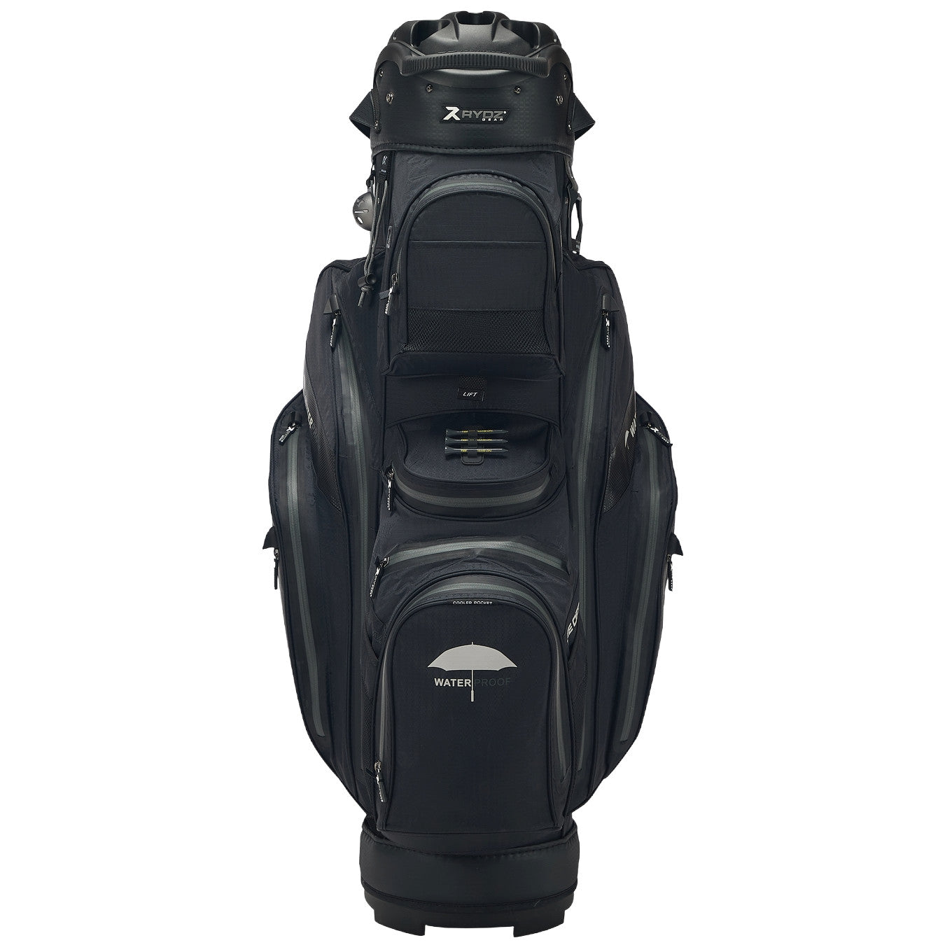 Rydz Gear Navigator QO14 Waterproof Cartbag, Schwarz, Oversize (+2 inch höher)