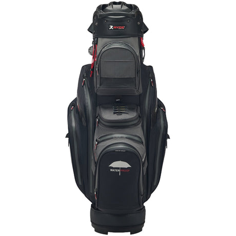 Rydz Gear Navigator QO14 Waterproof Cartbag, Schwarz / Grau / Rot - Golflaedchen.de