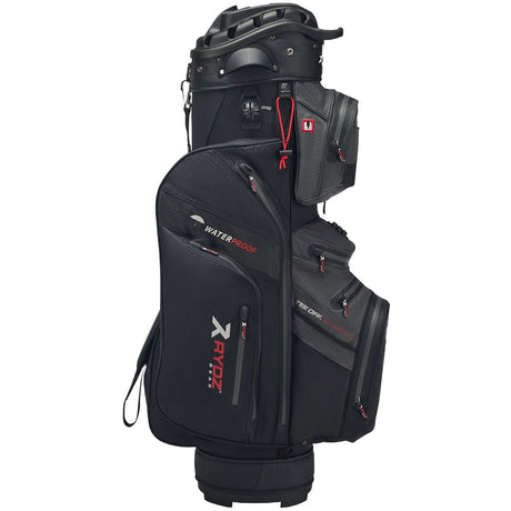Rydz Gear Navigator QO14 Waterproof Cartbag, Schwarz / Grau / Rot - Golflaedchen.de