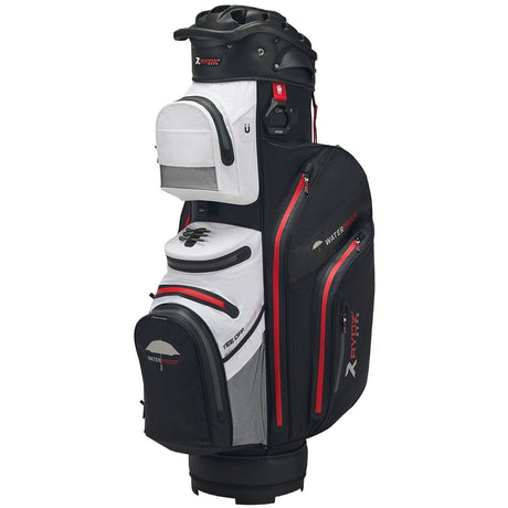 Rydz Gear Navigator QO14 Waterproof Cartbag, Schwarz / Weiß / Rot - Golflaedchen.de