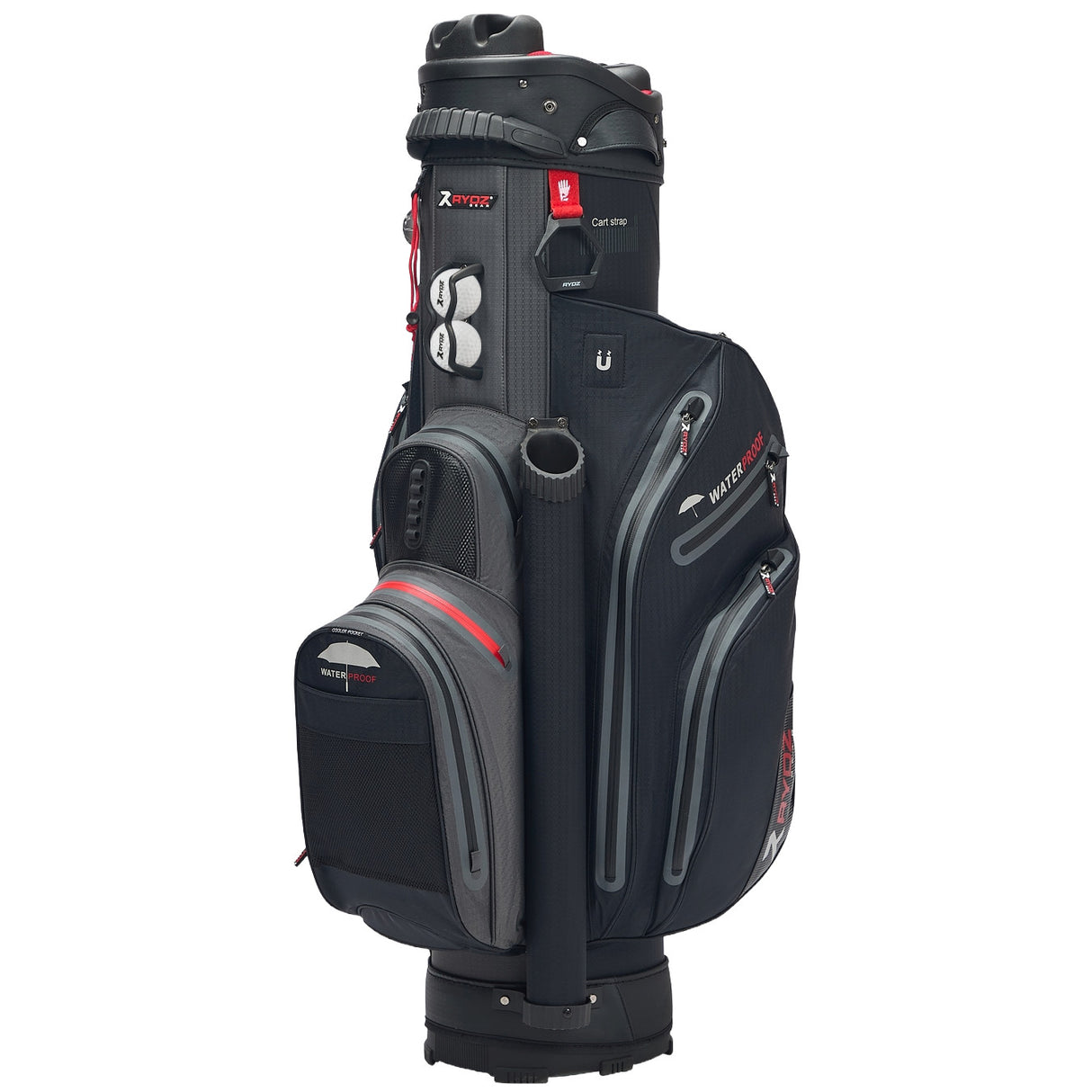 Rydz Skipper QO9 Waterproof Cartbag, Schwarz / Grau