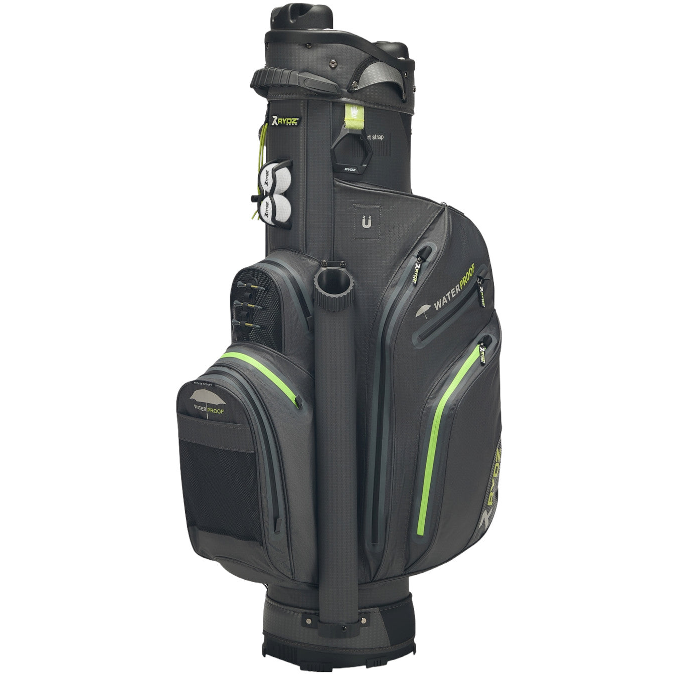 Rydz Skipper QO9 Waterproof Cartbag, Anthrazit / Grün