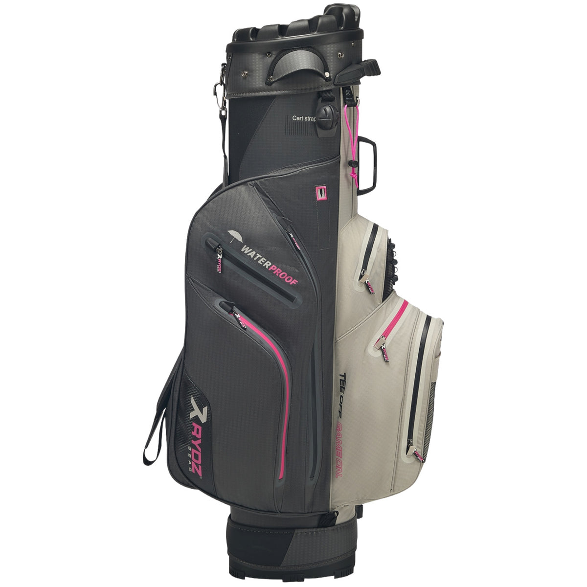 Rydz Skipper QO9 Waterproof Damen Cartbag, Anthrazit / Silbergrau / Pink