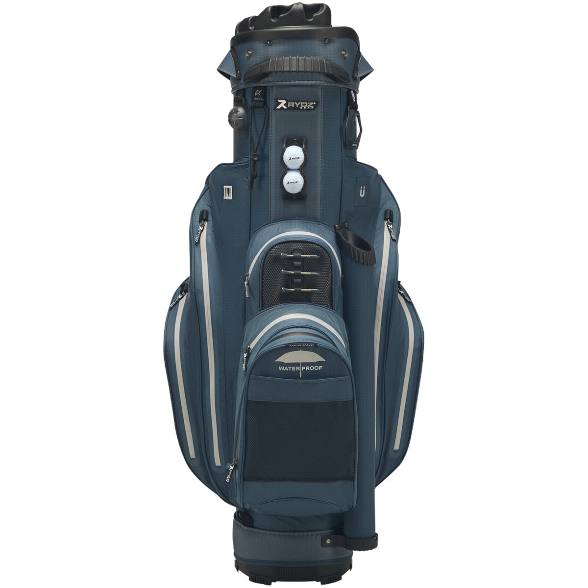 Rydz Skipper QO9 Waterproof Cartbag, Navy / Silbergrau