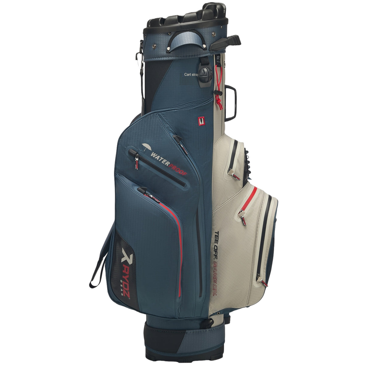 Rydz Skipper QO9 Waterproof Cartbag, Navy / Silbergrau / Rot