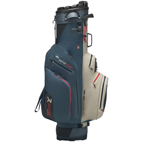 Rydz Skipper QO9 Waterproof Cartbag, Navy / Silbergrau / Rot - Golflaedchen.de