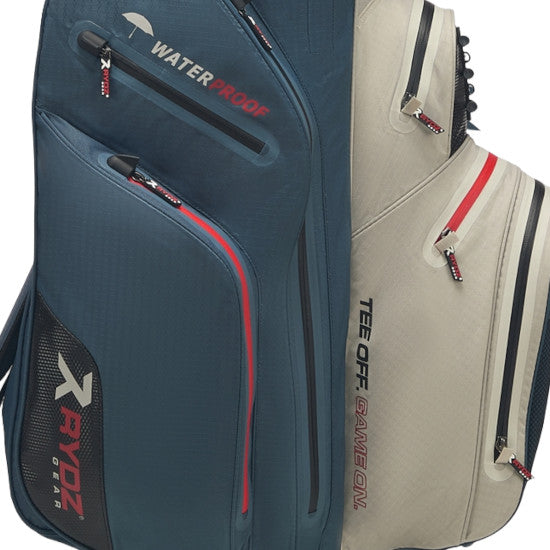Rydz Skipper QO9 Waterproof Cartbag, Navy / Silbergrau / Rot
