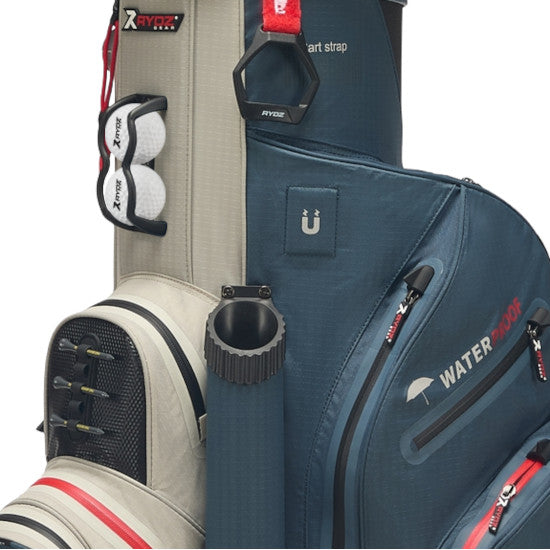 Rydz Skipper QO9 Waterproof Cartbag, Navy / Silbergrau / Rot