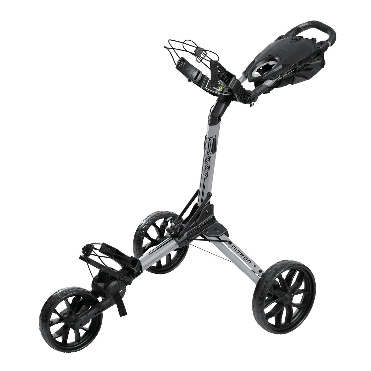 Bag Boy NITRON Auto - Open 3 - Rad Golftrolley, Silber / Schwarz - Golflaedchen.de
