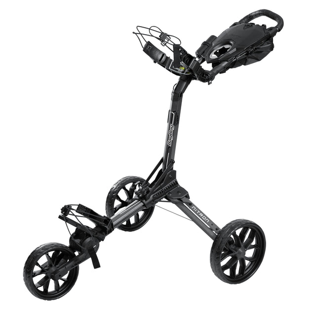 Bag Boy NITRON Auto - Open 3 - Rad Golftrolley, Grau / Dunkelgrau - Golflaedchen.de