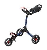Bag Boy NITRON Auto - Open 3 - Rad Golftrolley, Navy / Rot - Golflaedchen.de