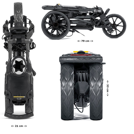 Bag Boy Slimfold 3 - Rad Golftrolley, Weiß / Schwarz - Golflaedchen.de