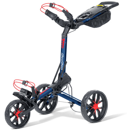 Bag Boy Slimfold 3 - Rad Golftrolley, Navy / Rot - Golflaedchen.de