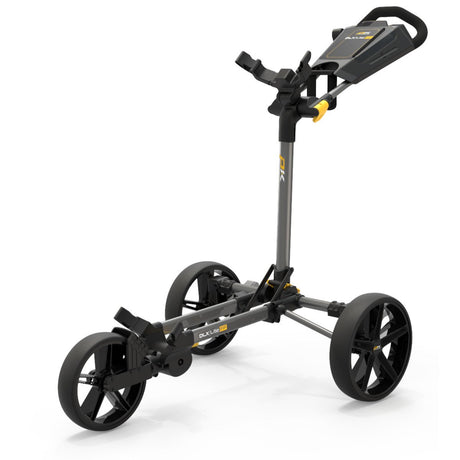 PowaKaddy DLX Lite FF 3 - Rad Golftrolley, Dunkelgrau - Golflaedchen.de