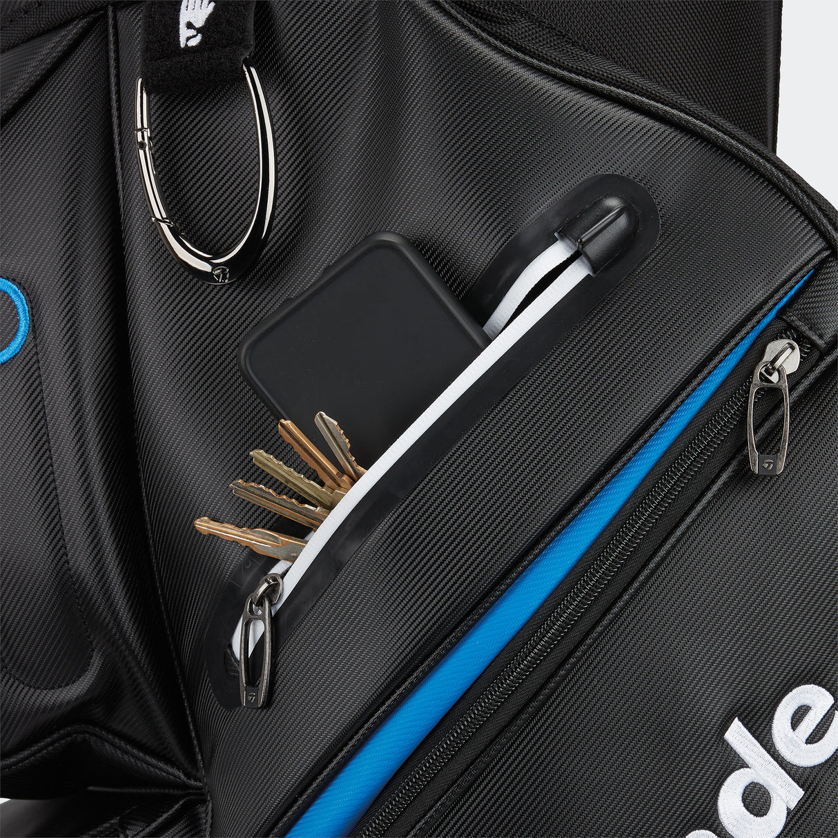 Taylor Made 2025 Deluxe Cartbag, Schwarz / Blau - Golflaedchen.de