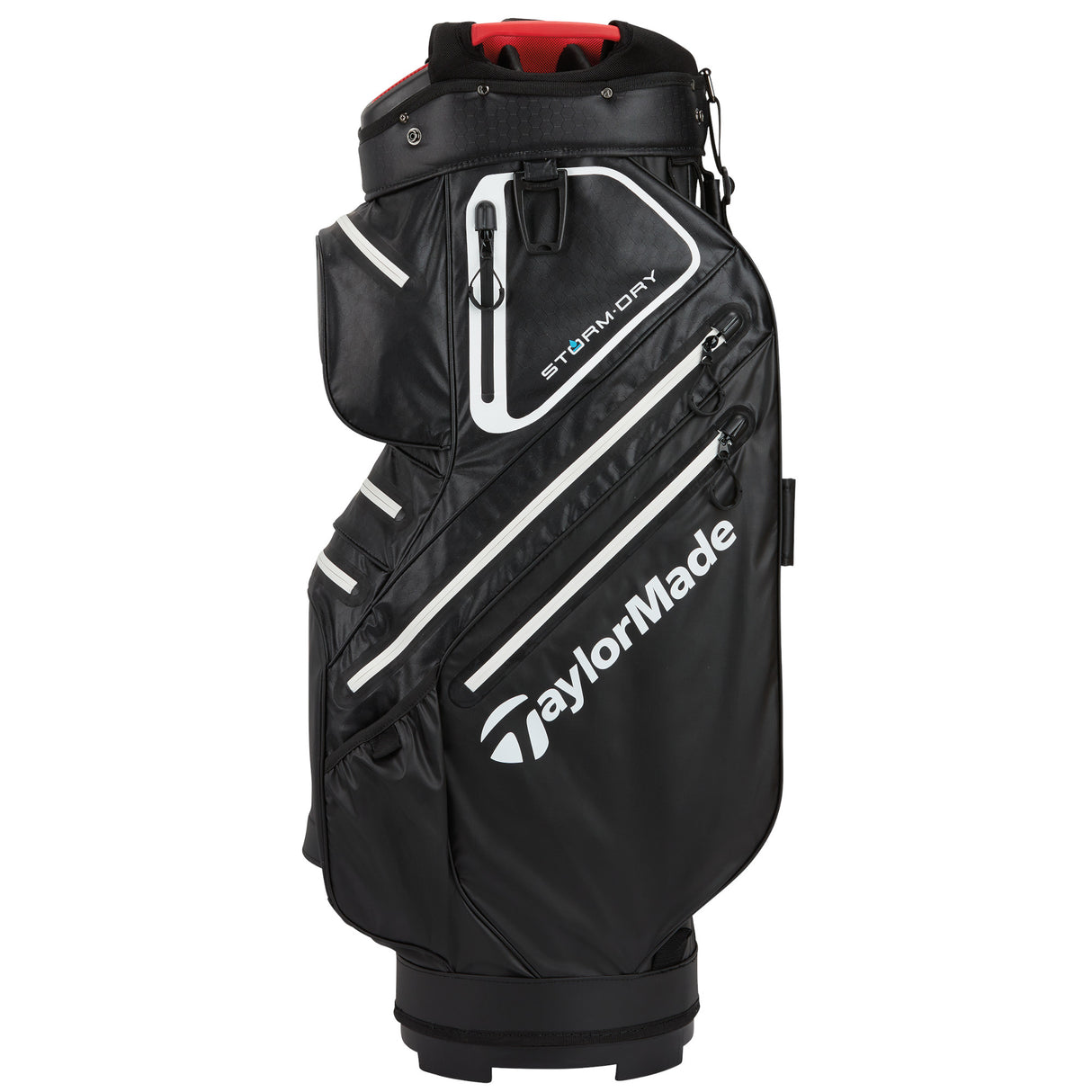 Taylor Made 2025 Storm Dry Waterproof Cartbag, Schwarz / Weiß / Rot - Golflaedchen.de