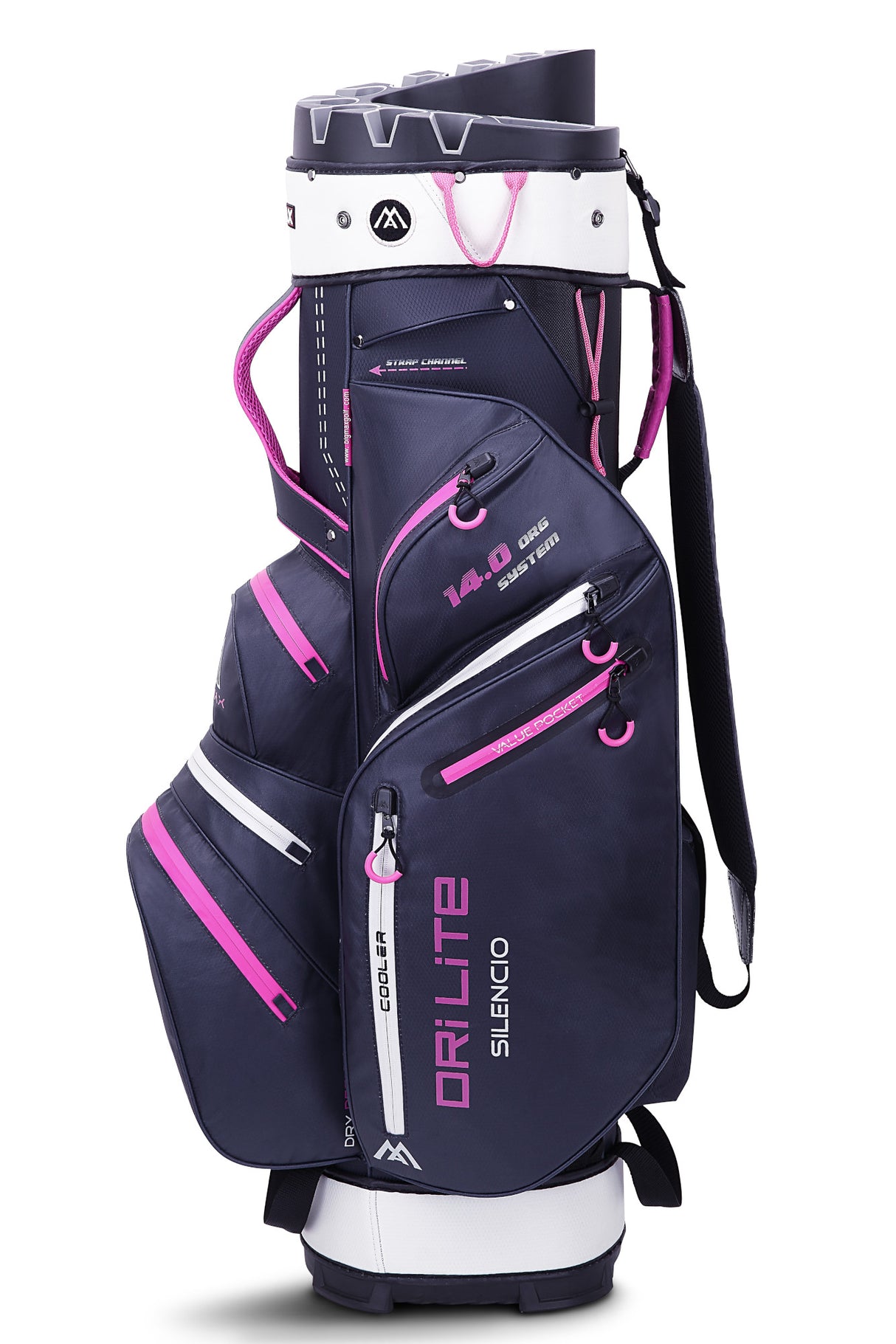 Big Max Dri Lite Silencio 2 Damen Cartbag, Blau / Silber / Fuchsia - Golflaedchen.de