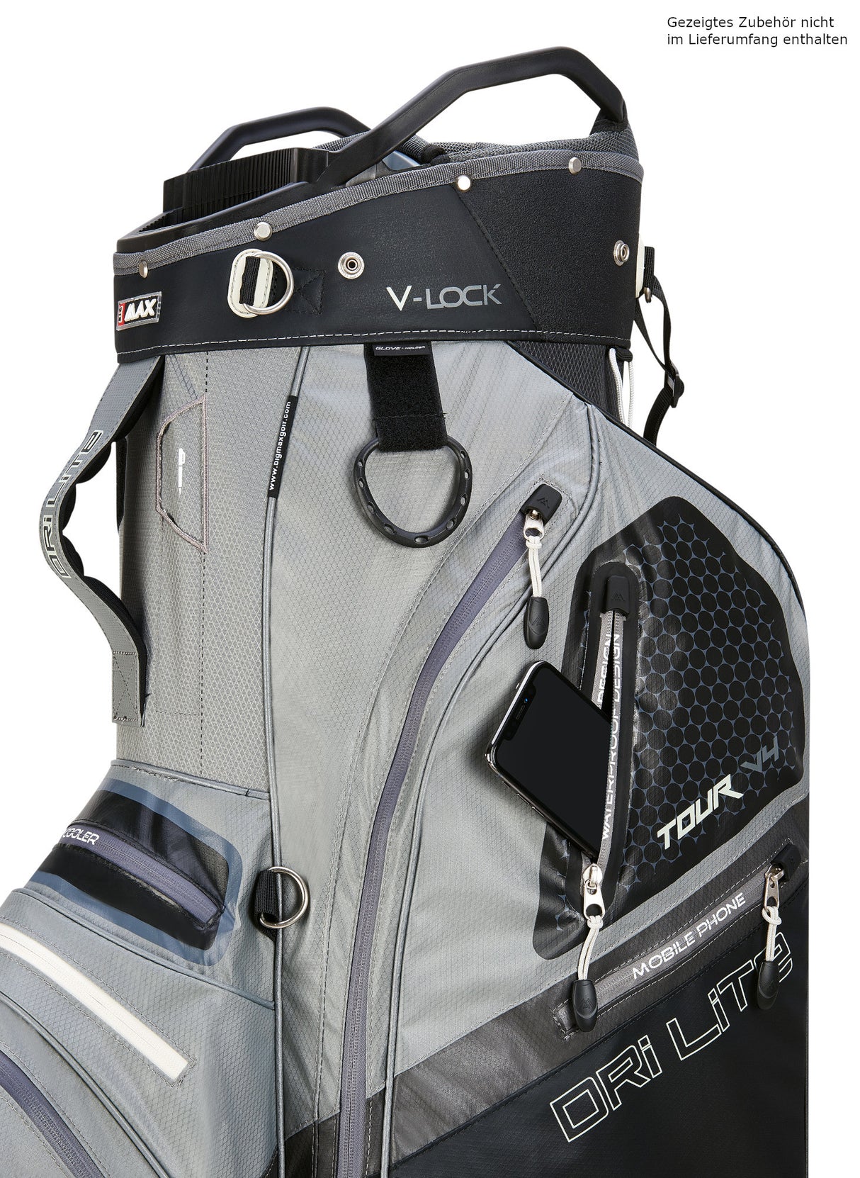 Big Max Dri Lite V - 4 Waterproof Cartbag, Grau / Schwarz - Golflaedchen.de