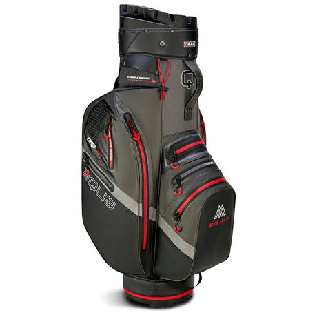 Big Max Aqua Silencio 4 Waterproof Cartbag, Dunkelgrau / Schwarz / Rot - Golflaedchen.de