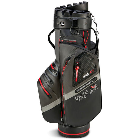 Big Max Aqua Silencio 4 Waterproof Cartbag, Dunkelgrau / Schwarz / Rot - Golflaedchen.de