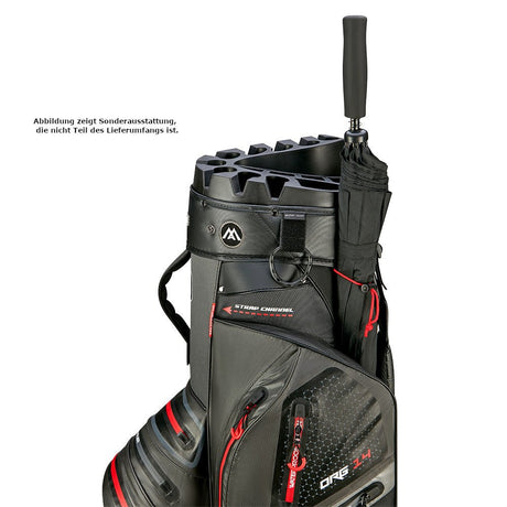 Big Max Aqua Silencio 4 Waterproof Cartbag, Dunkelgrau / Schwarz / Rot - Golflaedchen.de