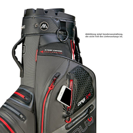 Big Max Aqua Silencio 4 Waterproof Cartbag, Dunkelgrau / Schwarz / Rot - Golflaedchen.de