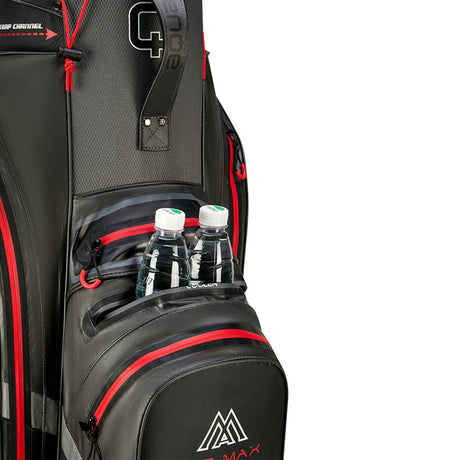 Big Max Aqua Silencio 4 Waterproof Cartbag, Dunkelgrau / Schwarz / Rot - Golflaedchen.de