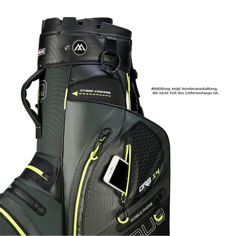 Big Max Aqua Silencio 4 Waterproof Cartbag, Dunkelgrün / Schwarz / Lime - Golflaedchen.de
