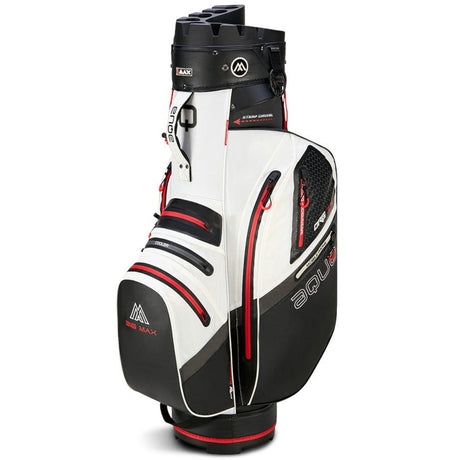 Big Max Aqua Silencio 4 Waterproof Cartbag, Weiß / Schwarz / Rot - Golflaedchen.de