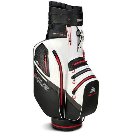 Big Max Aqua Silencio 4 Waterproof Cartbag, Weiß / Schwarz / Rot - Golflaedchen.de