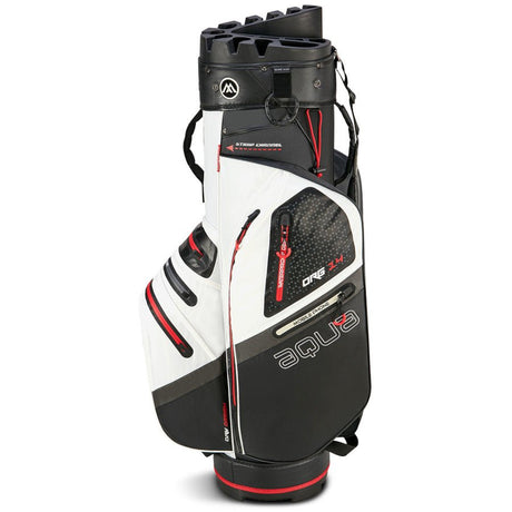 Big Max Aqua Silencio 4 Waterproof Cartbag, Weiß / Schwarz / Rot - Golflaedchen.de