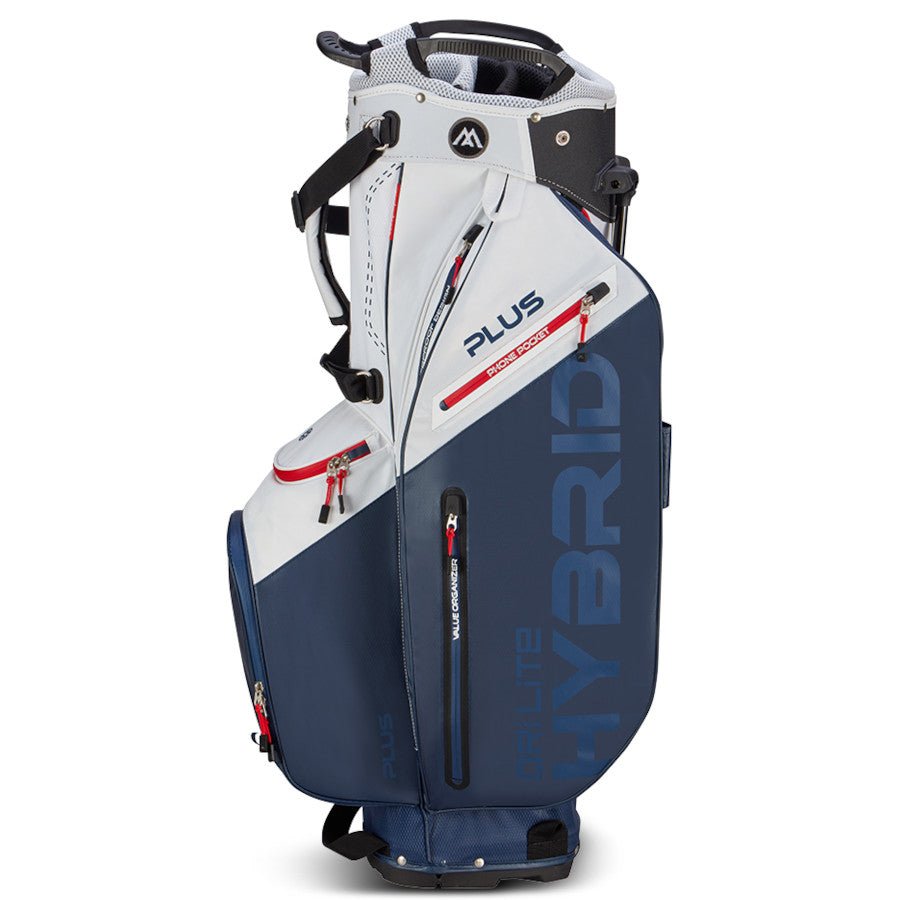 Big Max Dri Lite Hybrid Plus Waterproof Standbag, Weiß / Navy / Rot - Golflaedchen.de