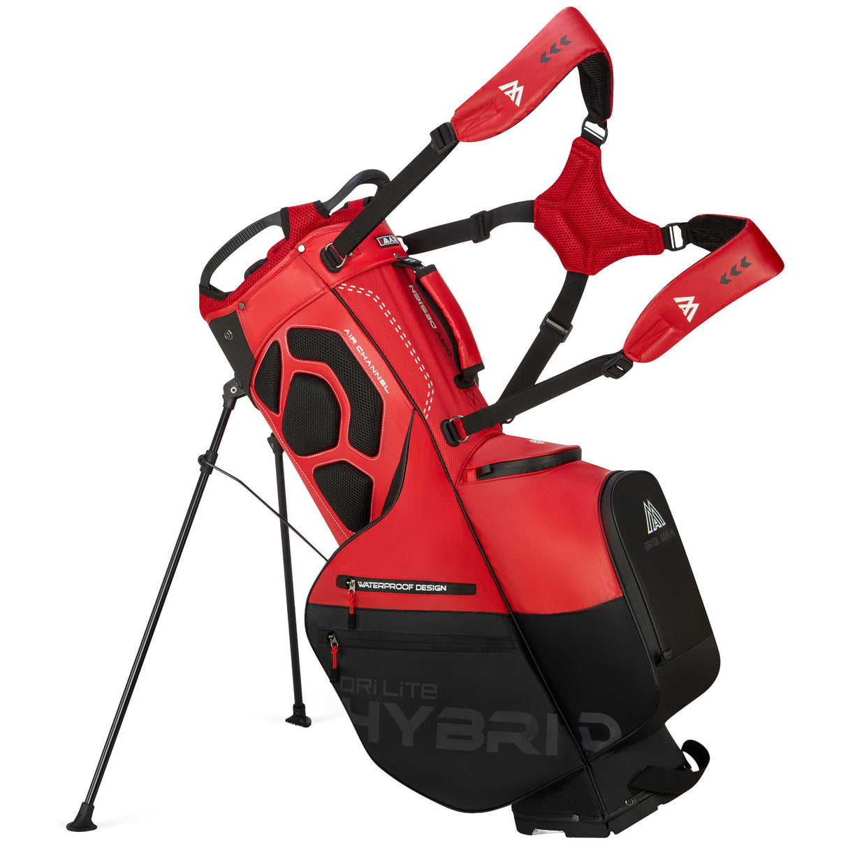 Big Max Dri Lite Hybrid Plus Waterproof Standbag, Rot / Schwarz - Golflaedchen.de