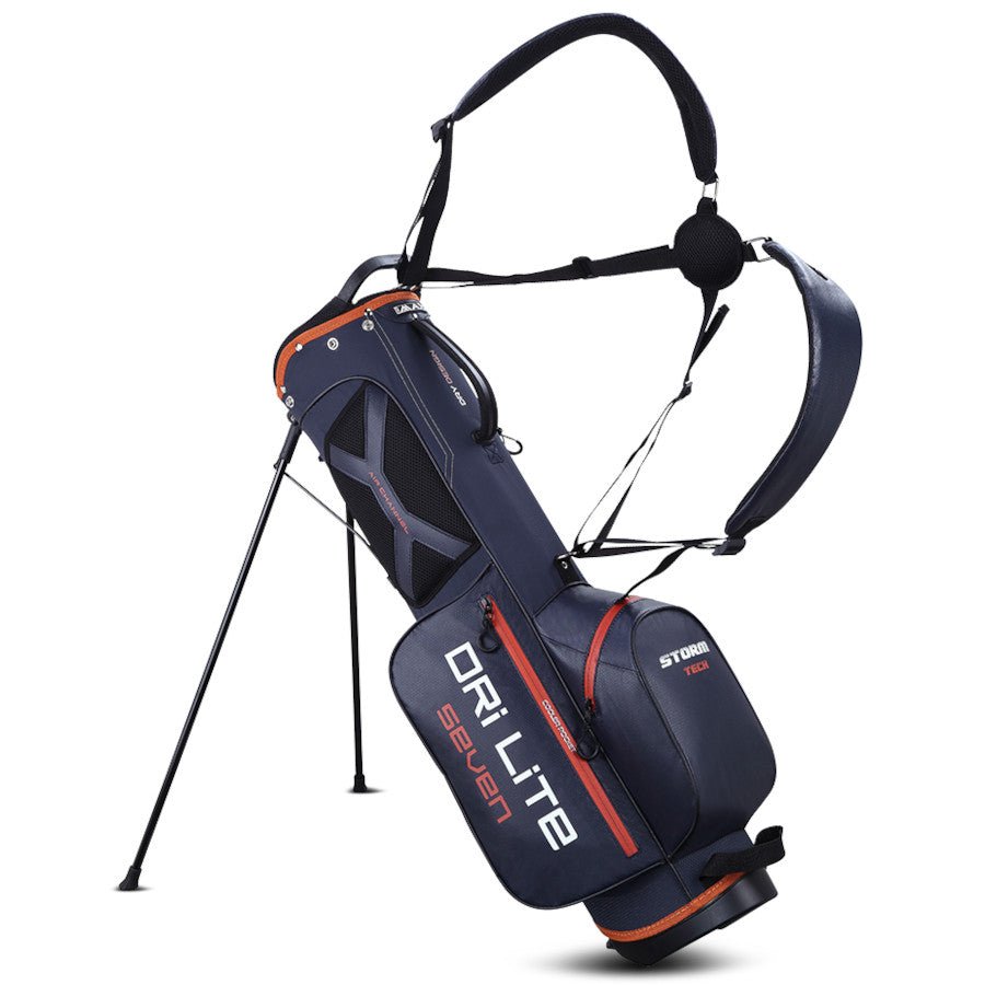Big Max Dri Lite Seven G Waterproof Standbag, Dunkelblau / Braun - Golflaedchen.de