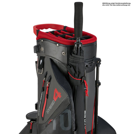 Big Max Aqua Hybrid 4 Waterproof Standbag, Black / Charcoal / Red - Golflaedchen.de