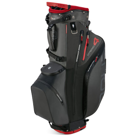 Big Max Aqua Hybrid 4 Waterproof Standbag, Black / Charcoal / Red - Golflaedchen.de