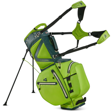 Big Max Aqua Hybrid 4 Waterproof Standbag, Forest Green / Lime - Golflaedchen.de