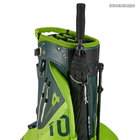 Big Max Aqua Hybrid 4 Waterproof Standbag, Forest Green / Lime - Golflaedchen.de