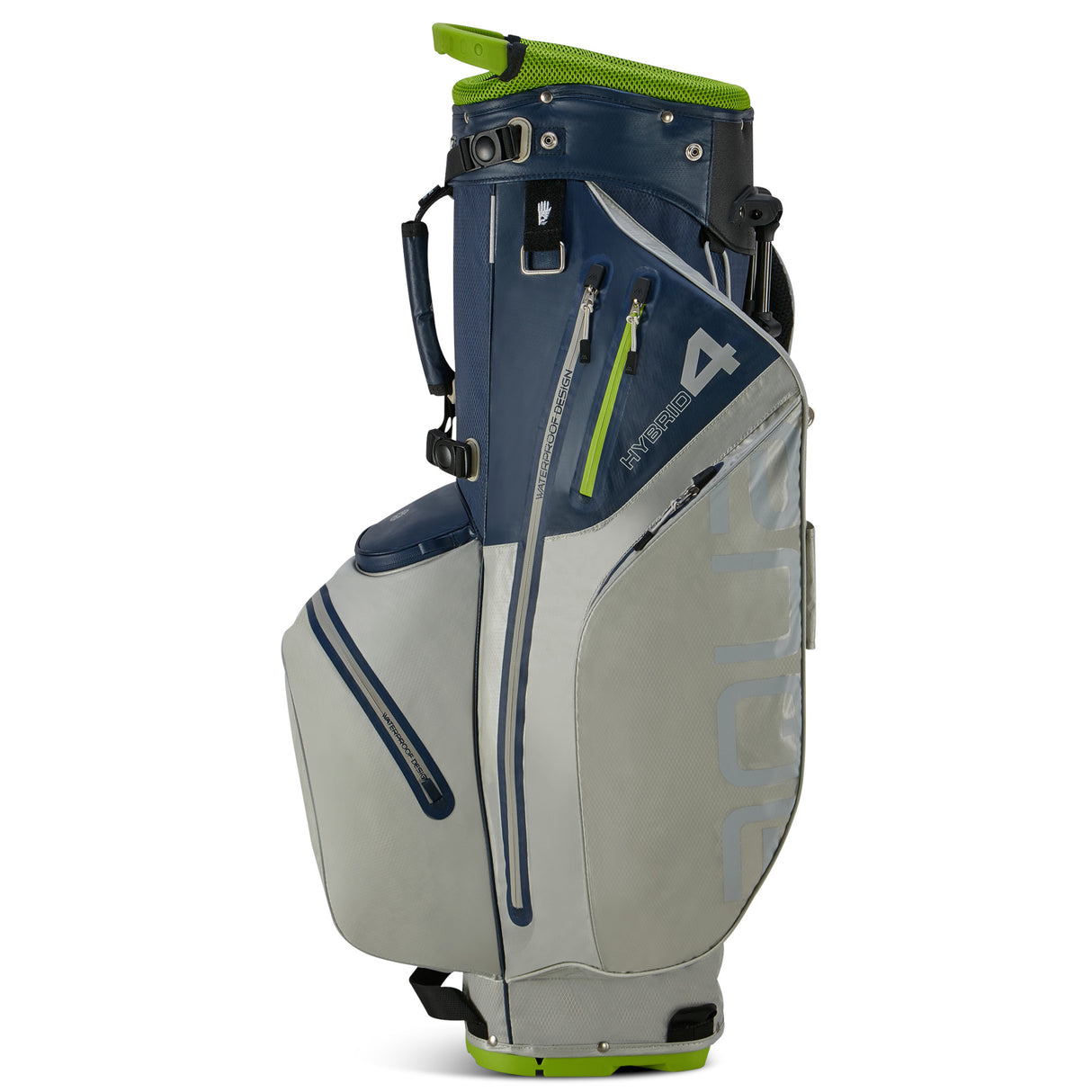 Big Max Aqua Hybrid 4 Waterproof Standbag, Navy / Grey / Lime - Golflaedchen.de