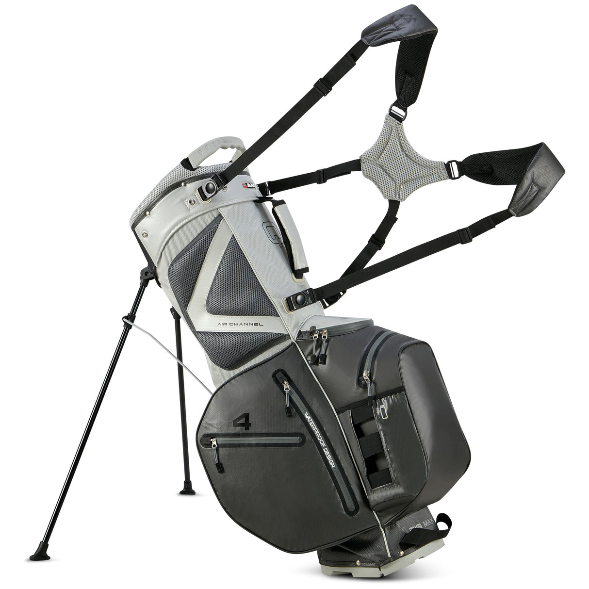 Big Max Aqua Hybrid 4 Waterproof Standbag, Grey / Silver - Golflaedchen.de