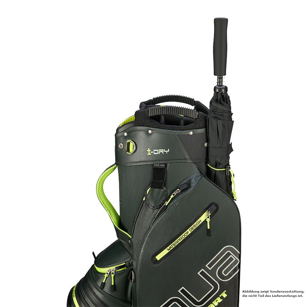 Big Max 2026 Aqua Sport 4 Waterproof Cartbag, Dunkelgrün / Schwarz / Lime - Golflaedchen.de