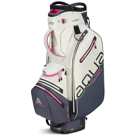 Big Max 2026 Aqua Sport 4 Waterproof Damen Cartbag, Offwhite / Stahlblau / Fuchsia - Golflaedchen.de