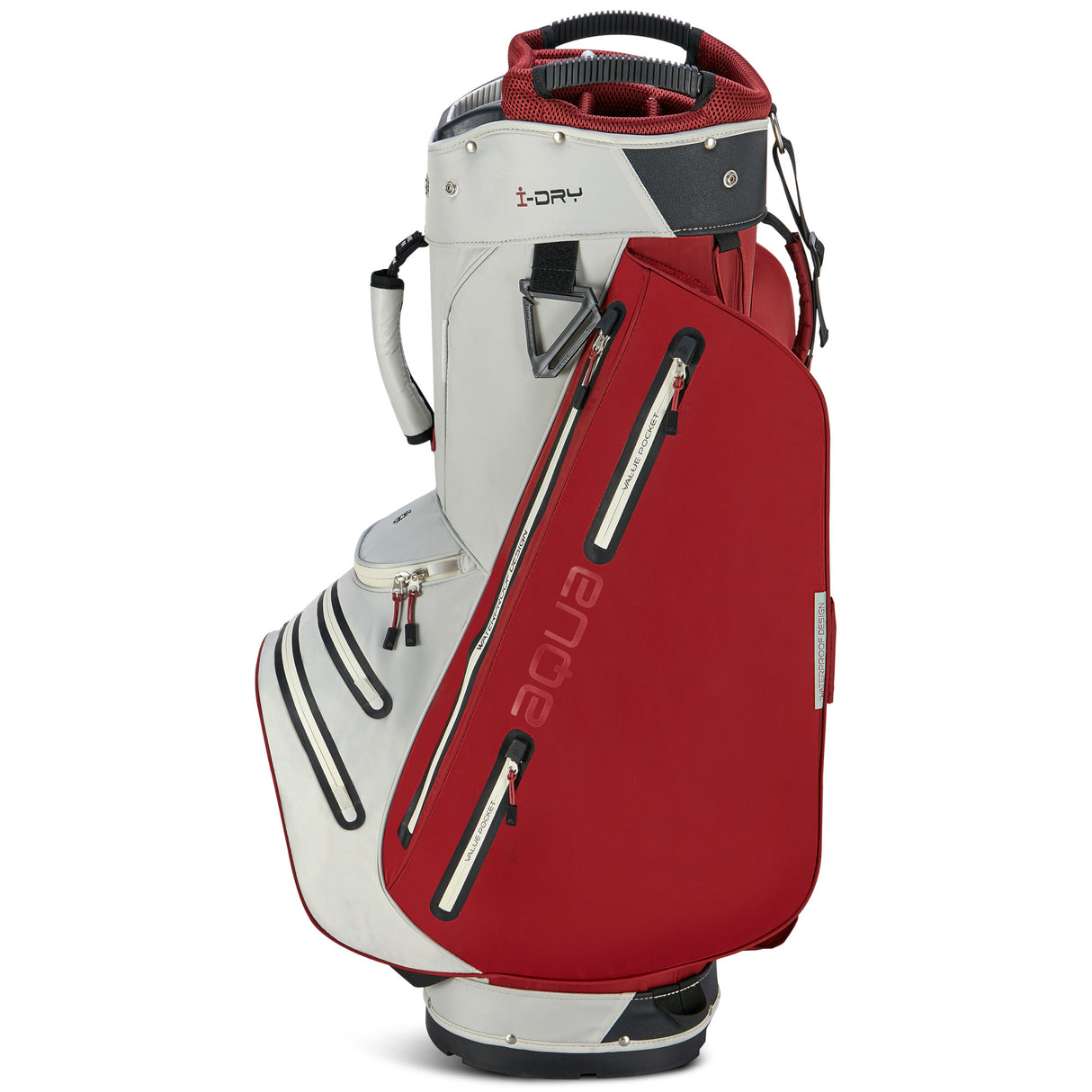 Big Max Aqua Style 4 Waterproof Cartbag, Offwhite / Merlot - Golflaedchen.de