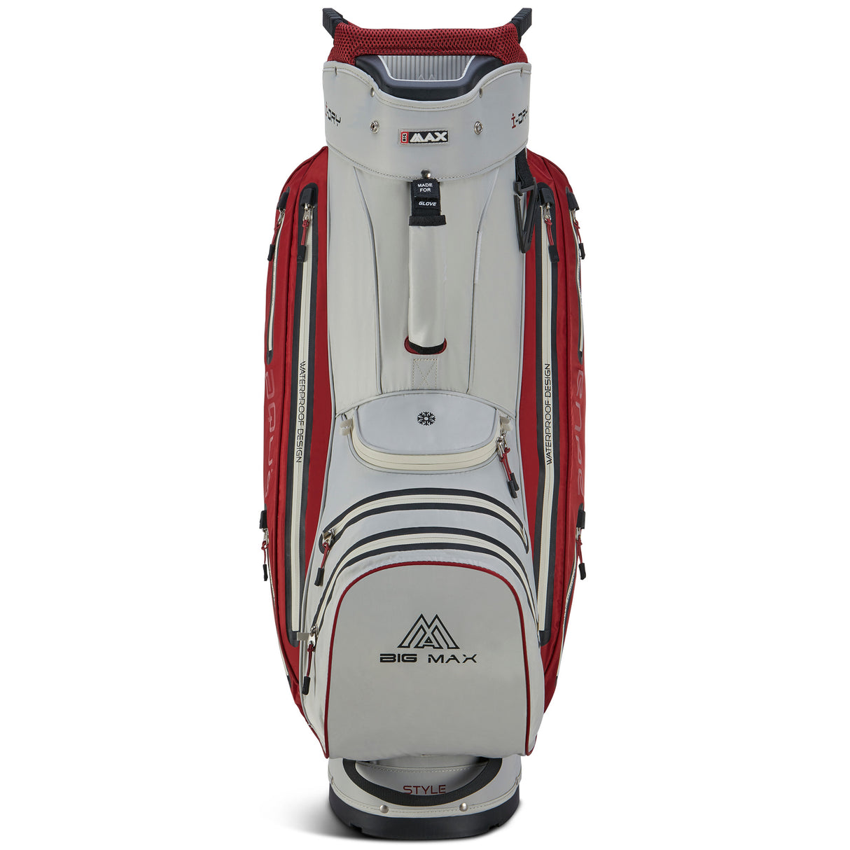 Big Max Aqua Style 4 Waterproof Cartbag, Offwhite / Merlot - Golflaedchen.de