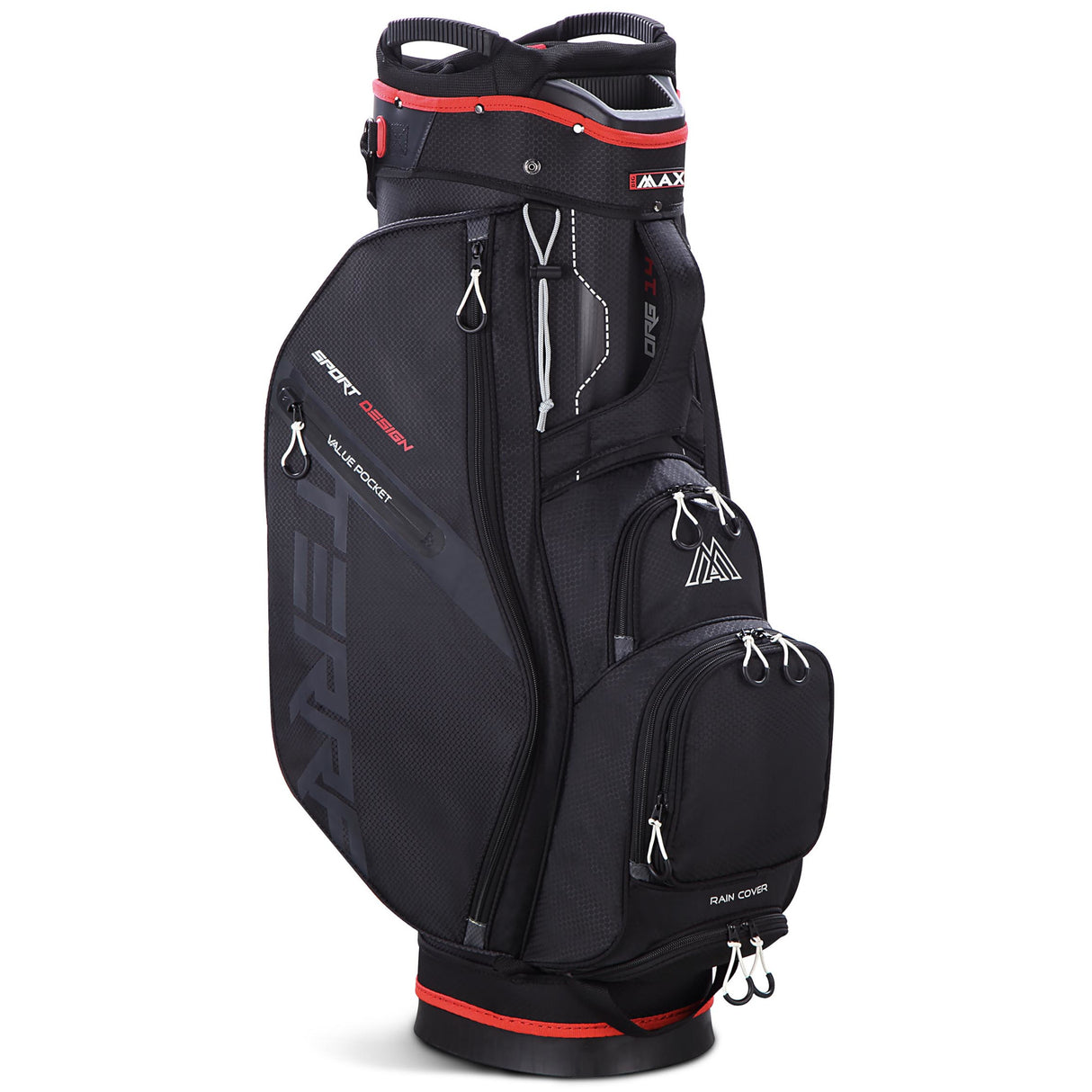Big Max Terra Sport Cartbag / Golfbag, Schwarz / Rot - Golflaedchen.de