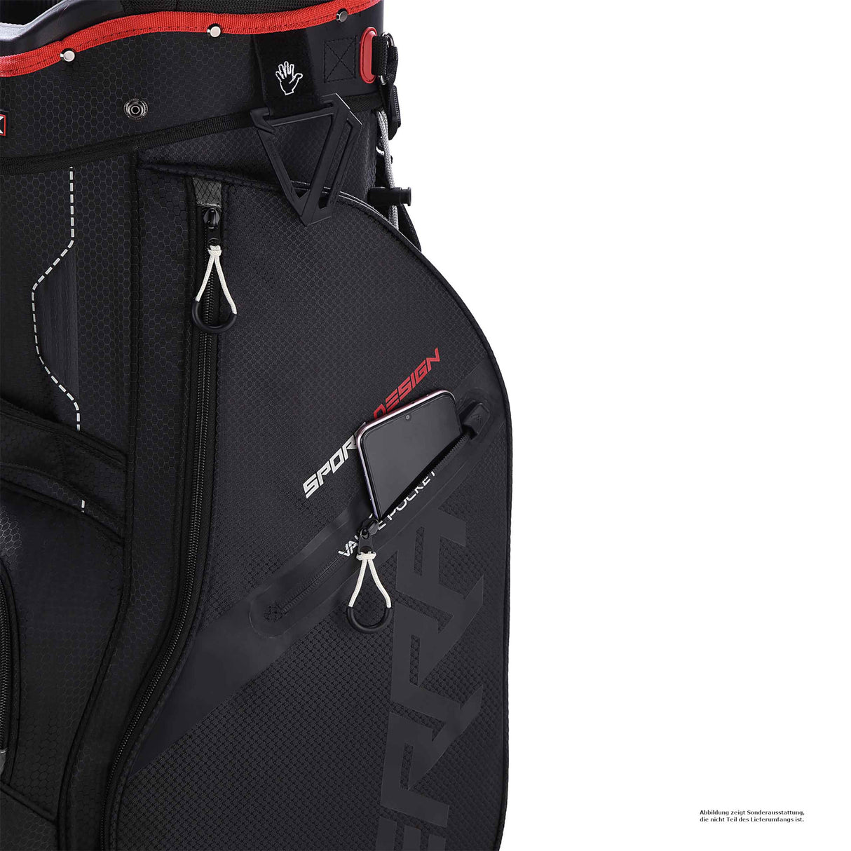 Big Max Terra Sport Cartbag / Golfbag, Schwarz / Rot - Golflaedchen.de